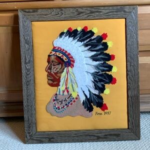 Vintage  Indian head wall hanging